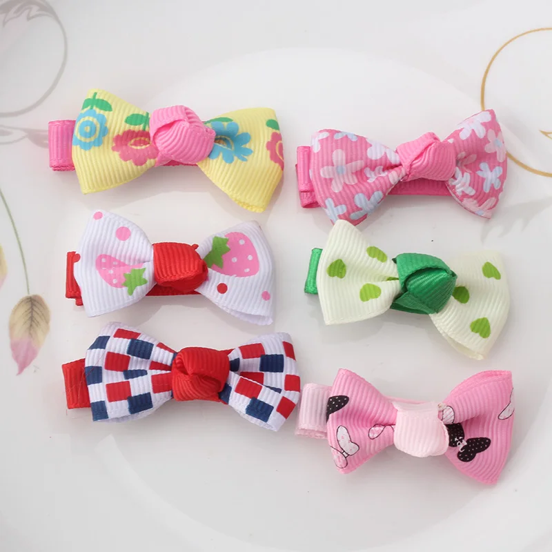 M MISM Fashion 1PC Baby Hairpins Cute Ribbon Bow Kids Hair Clip Children Accessories Ornaments Dot Flora Girls Hairgrip | Детская одежда