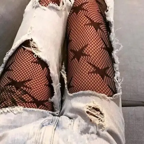 

2019 Sexy Stocking Star Elastic Body stocking Fashion Pantyhose Stockings Black Thigh Highs Fishnet Stockings