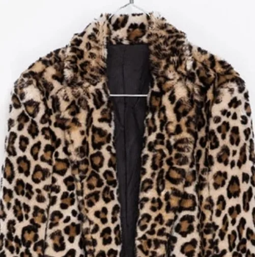 Женское меховое пальто из искусственного меха manteau femme hiver Leopard 2018 зимнее длинное