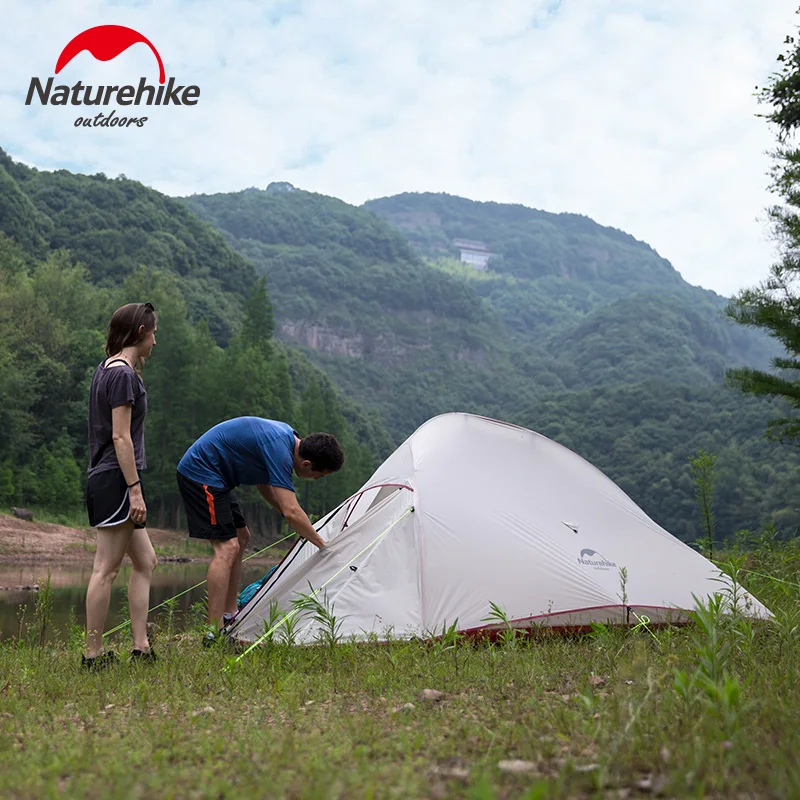 Billig Naturehike Verbesserte CloudUp 2 Serie Ultraleicht Im Freien Wasserdichte Camping Zelt 2 Personen Touristische Pavillon Doppel Schichten Zelte