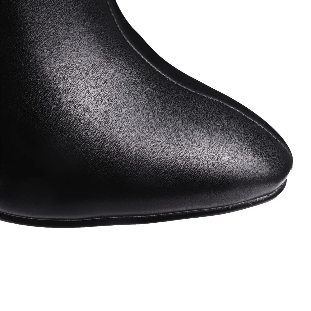 MORAZORA black red women autumn boots square heel zipper ladies high quality pu fashion knee | Обувь