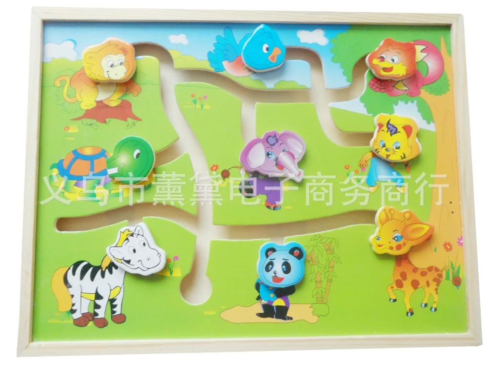 Образовательные Логико Деревянный Лабиринт Плоскости Головоломки Животных Тело