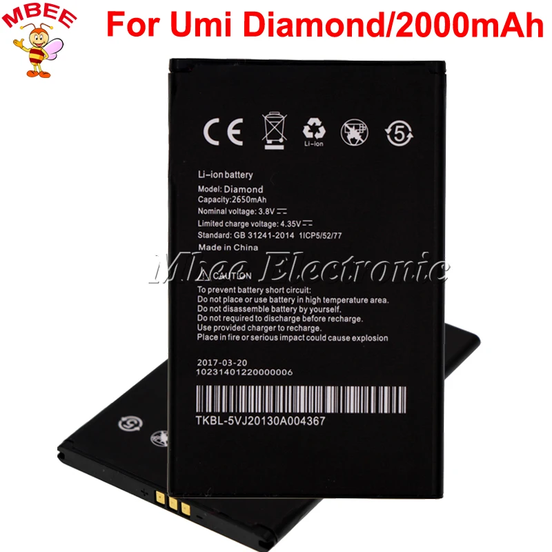 

2650mAh Battery for UMI Diamond Batterie Bateria Accumulator AKKU High Quality