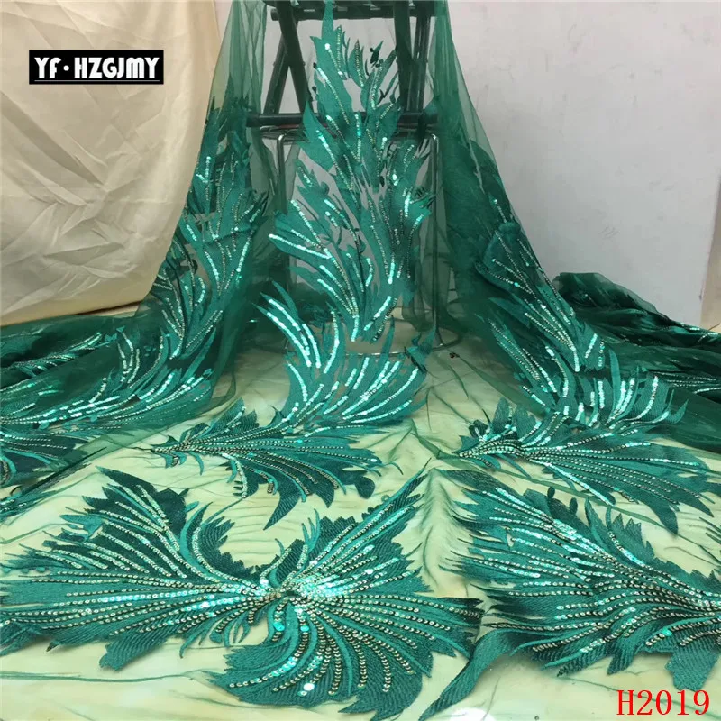 YF HZGJMY блестки кружева ткань вышивка ажурная тюль последние африканские 2019 для