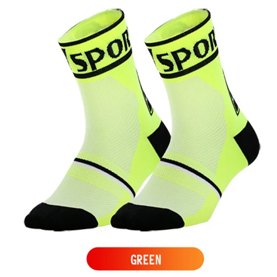 Green DH спортивные велосипеды носки наивысшего качества для осени и зимы дышащие спортивные носки велосипедные спортивные носки мужские и женские Открытый велосипедный носок - Цвет: Green