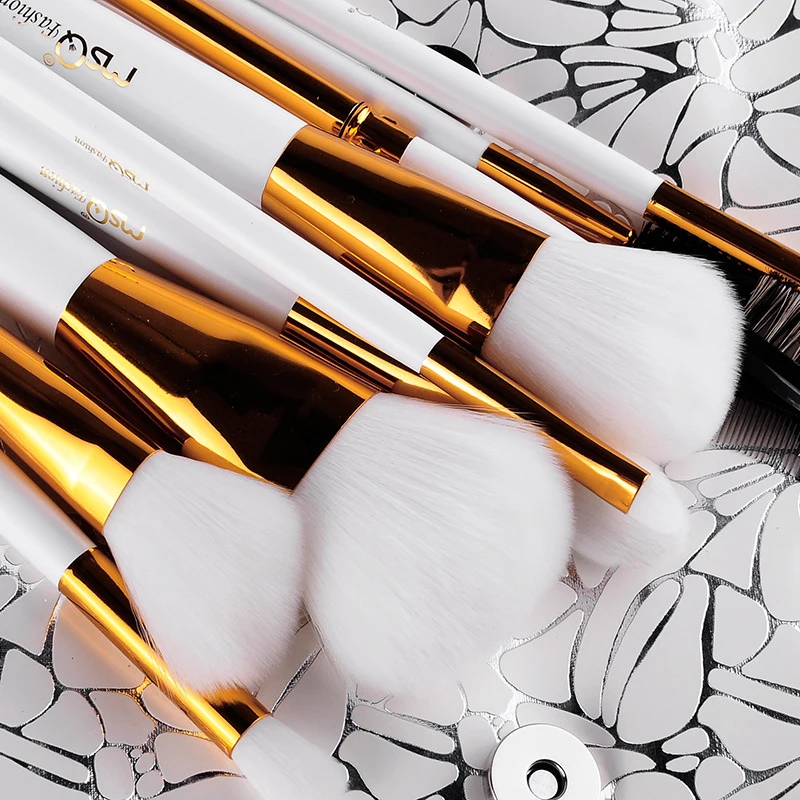 MSQ Professional Makeup Brushes Set High Quality 15 Pcs Tools Kit Premium Full Function Blending Powder Foundation Brush | Красота и