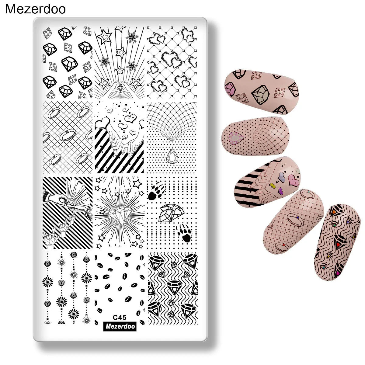 Наклейки с изображением черепа и цветов для маникюра|manicure templates|art stamping plateimage stamp |