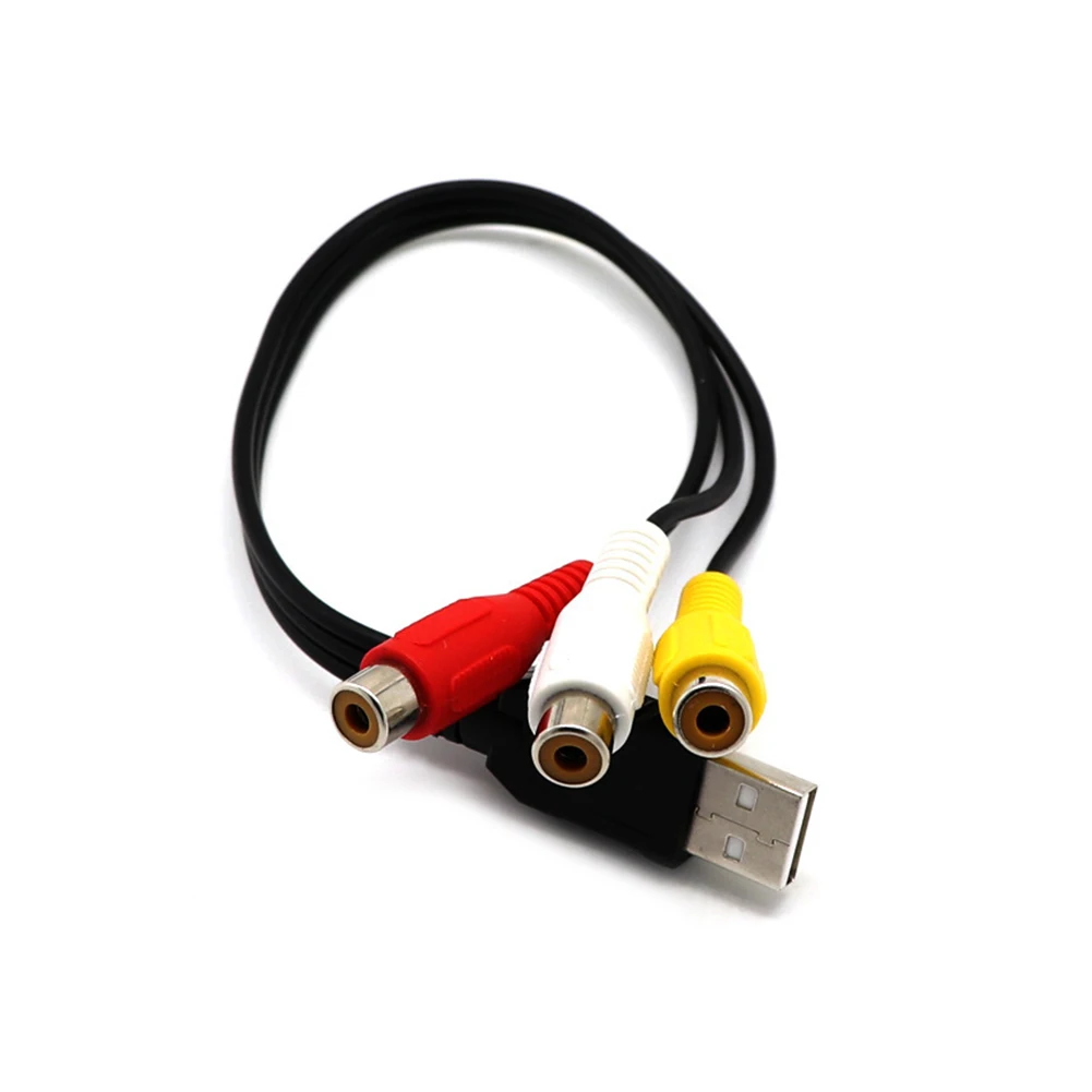 USB штекер 3 RCA Женский адаптер аудио кабель видео конвертер AV патч-корд для HDTV TV SGA998