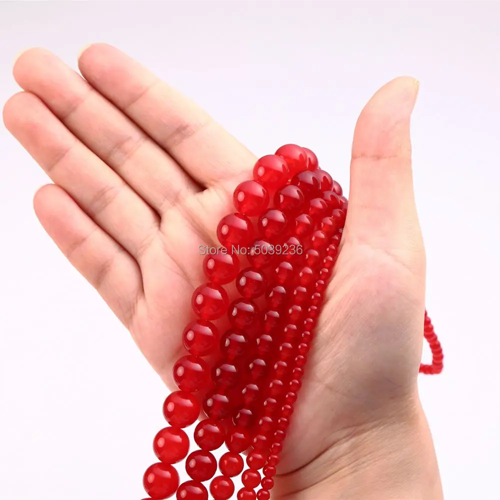 Красные нефриты халцедон оптом круглые свободные бусины из натурального камня