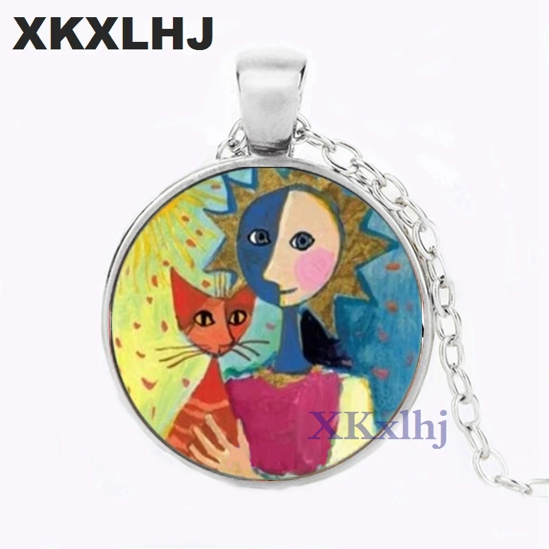 XKXLHJ стеклянный кулон Rosina ожерелье Wachtmeister кошки Страна Чудес ювелирные изделия