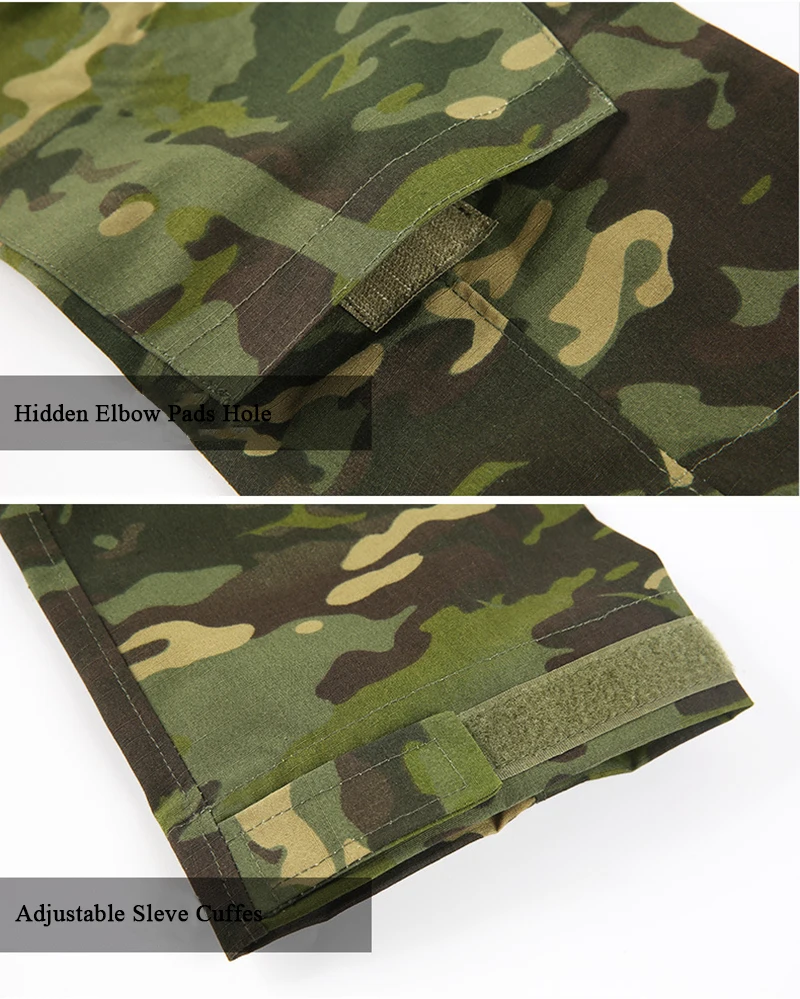 Refire gear Тактическая Военная камуфляжная форма одежда для мужчин армейский боевой костюм наборы водонепроницаемые брюки карго Футболки с длинным рукавом
