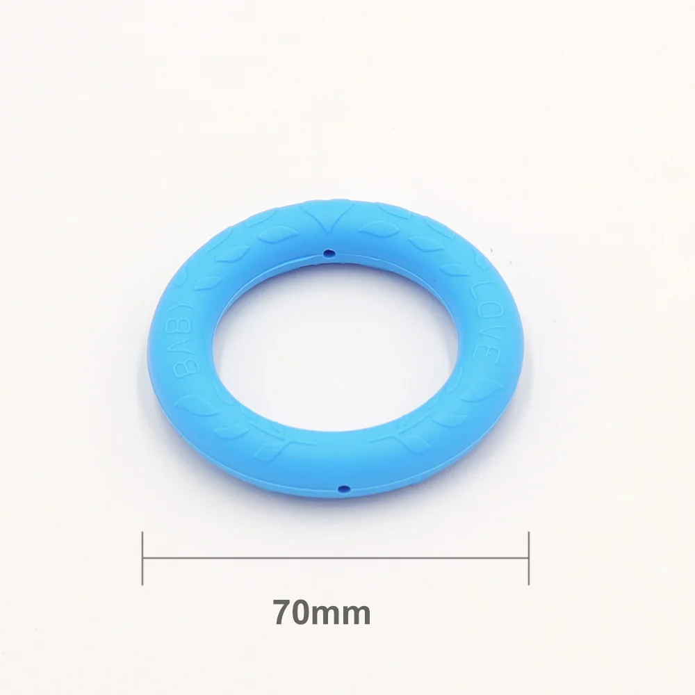 

TYRY.HU BPA Free 5Pcs Round Circle Shaped Silicone Beads With Hole For Baby Mom Jewelry Making Food Grade Silicone Ring Teether