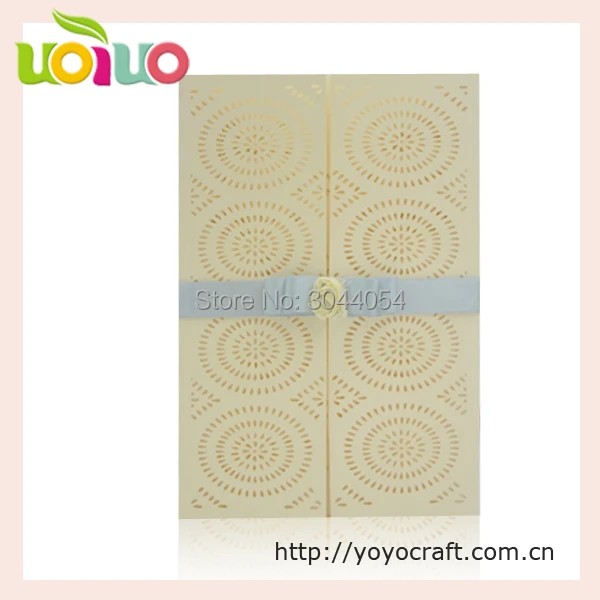 

Ivory color arabic wedding invitation card gate fold noble wedding engagement design