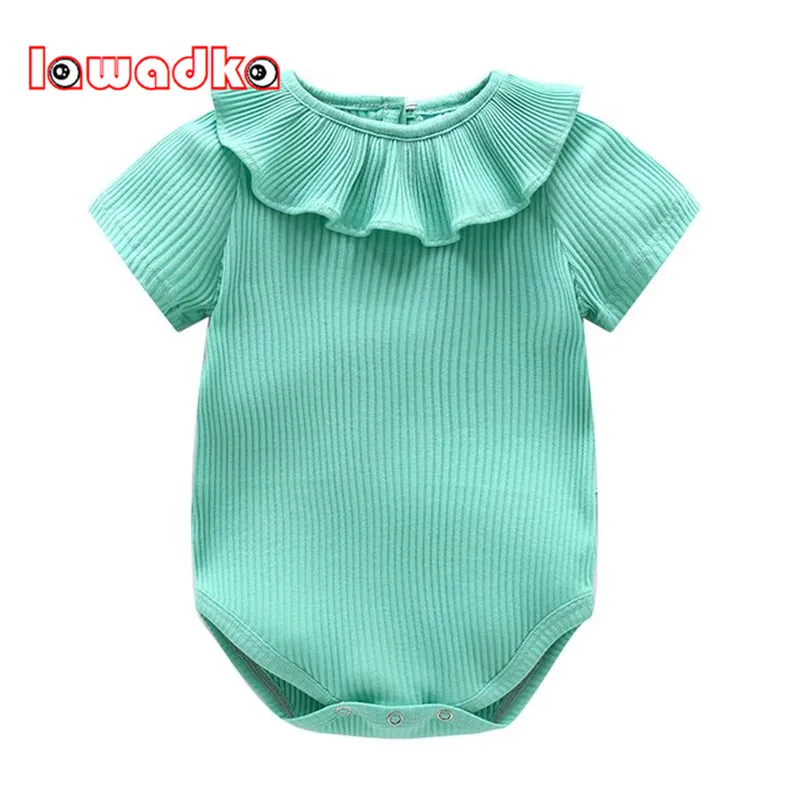

Lawadka 6-24M Cotton Solid Infant Baby Bodysuits for Girls Clothes Short Sleeve Newborn Baby Boy Bodysuits Summer New Arrival