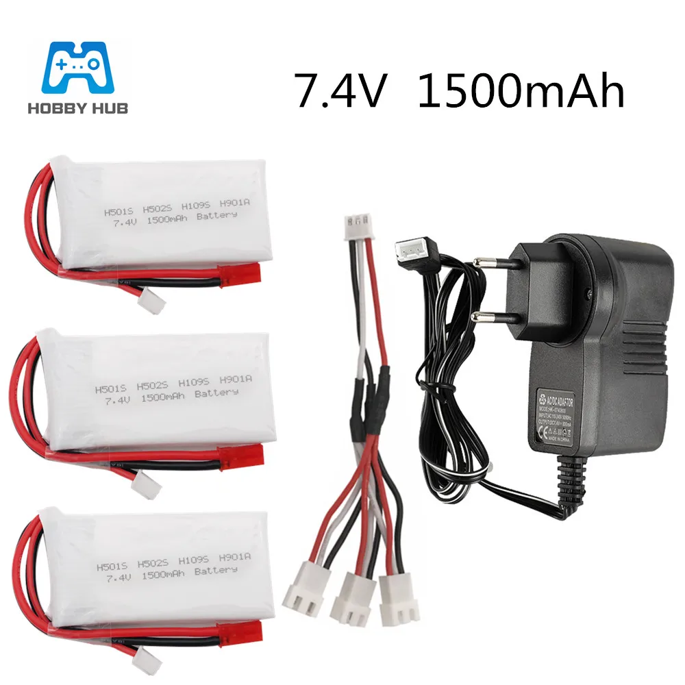 Набор аккумуляторов Lipo и зарядного устройства для H501S H502S H109S H901A|Детали