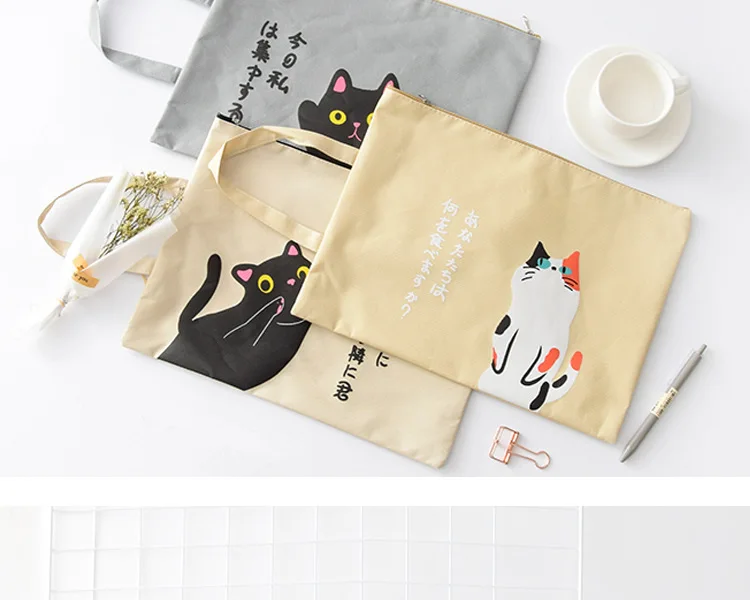 Kawaii A4, Сумка для документов, сумка для кошек, милая, Kawaii, большая вместительность, ткань Оксфорд, высокое качество, папка для документов, подарки для студентов