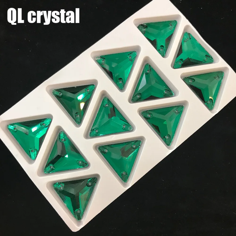Кристаллический Малахит QL зеленый трехугольный пришивной кристалл для