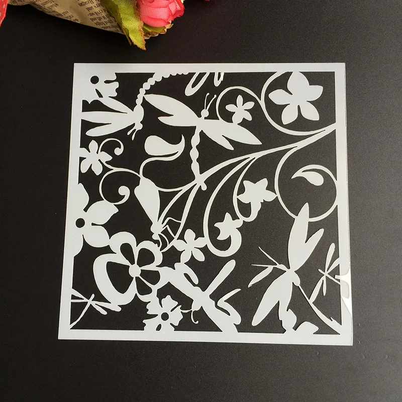 Трафарет с распылителем для украшения торта 13 х13 см 1 шт.|template stencil|template scrapbooktemplate