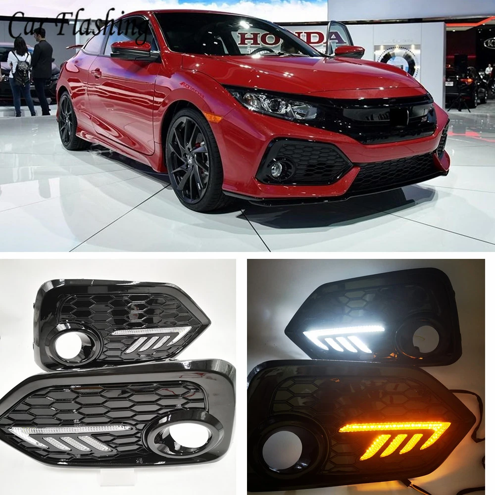 1 Набор для Honda CIVIC hatchback 2016 2017 2018 2019 дневной ходовой светильник светодиодный DRL