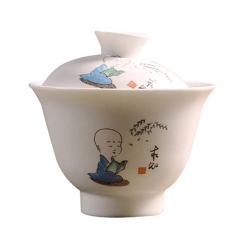 4 различных стиля Цзиндэчжэнь белый фарфор Gaiwan Чайник керамический чайный набор