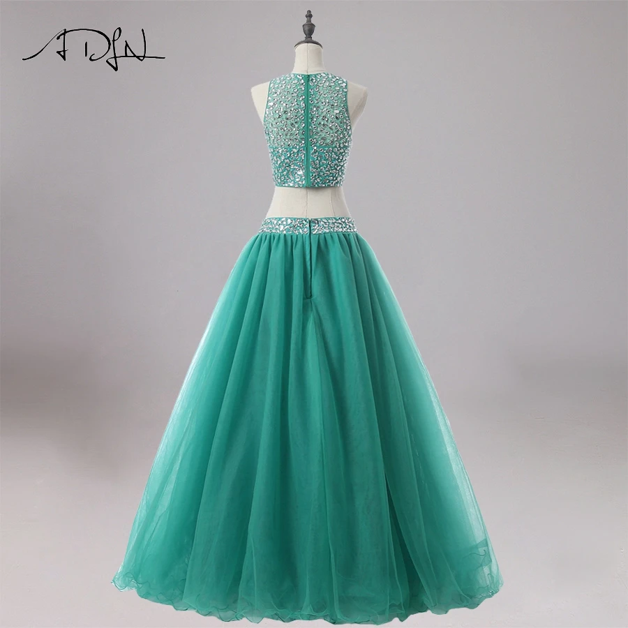 ADLN пикантные Роскошные Бисер из двух частей Бальные платья Quinceanera платье Зеленый