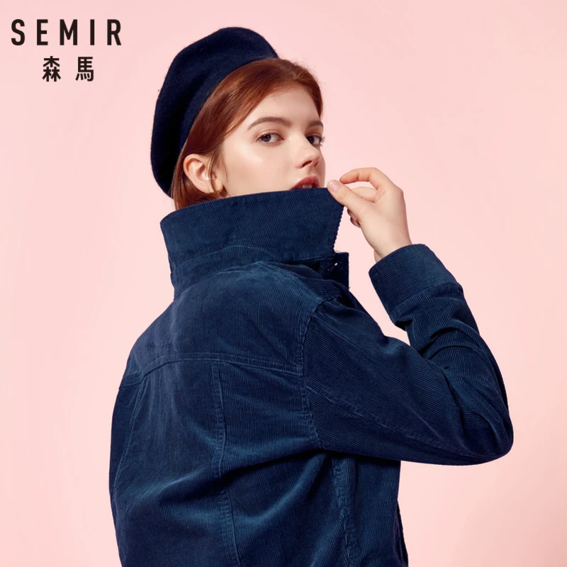 SEMIR женская короткая Вельветовая куртка из 100% хлопка с нагрудным карманом