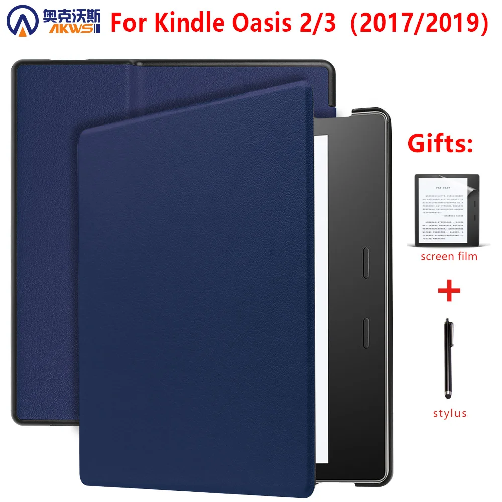 Тонкий с принтом из искусственной кожи чехол для / Amazon Kindle Oasis 2/3 для чтения электронных книг новых 7," читалка принципиально Капа+ подарок