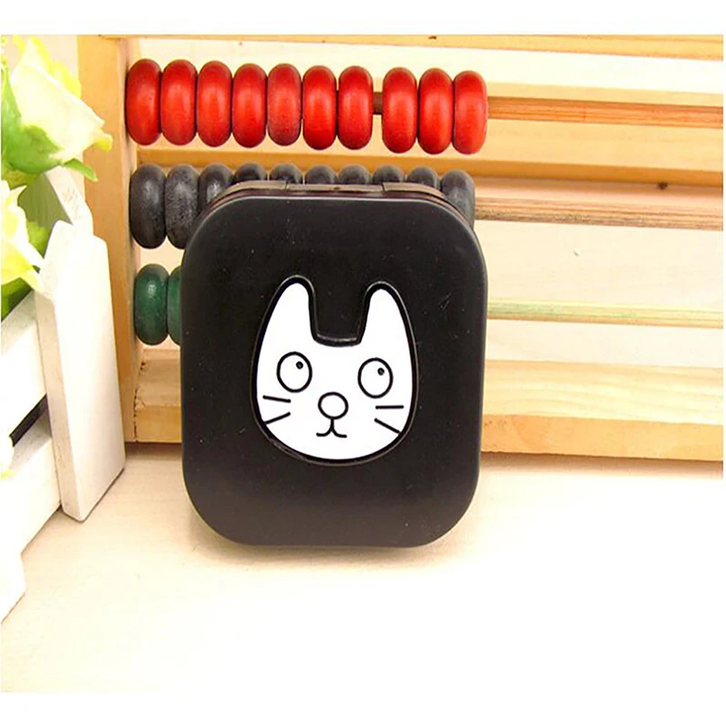 2019 Новый портативный контейнер для контактных линз черный и белый остроумие