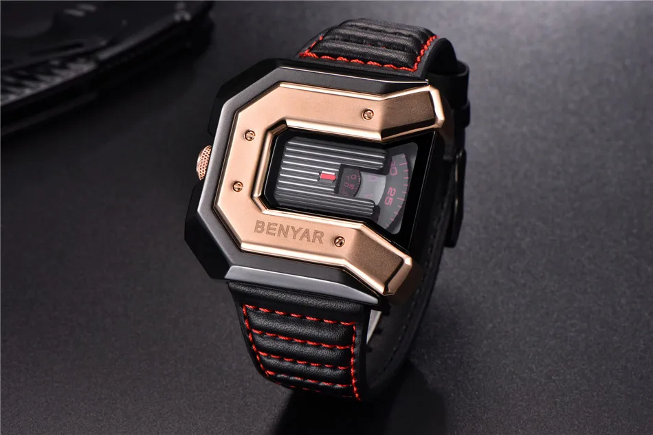 BENYAR Брендовые Часы Reloj Hombre для мужчин модные водостойкие кожаные кварцевые часы спортивные Relogio Masculino erkek коль saati
