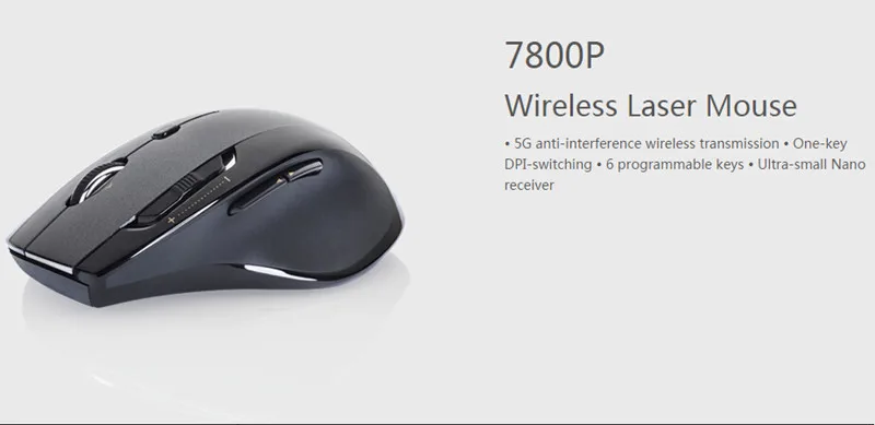 Оригинальная Беспроводная игровая мышь Rapoo 7800 P, 5 ГГц, высокоскоростная лазерная мышь, 1600 dpi, регулируемая для ноутбуков и настольных компьютеров, большая рука