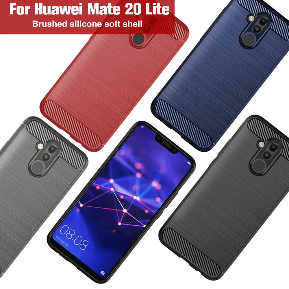 Чехол для Huawei Mate 20 Lite силиконовый мягкий чехол из углеродного волокна P30 Pro 20X