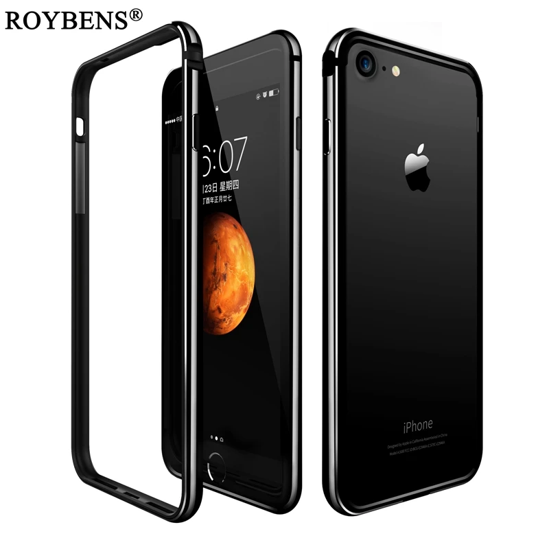 Для iPhone 7 8 Plus чехол модный роскошный гибридный алюминиевый TPU силиконовая рамка