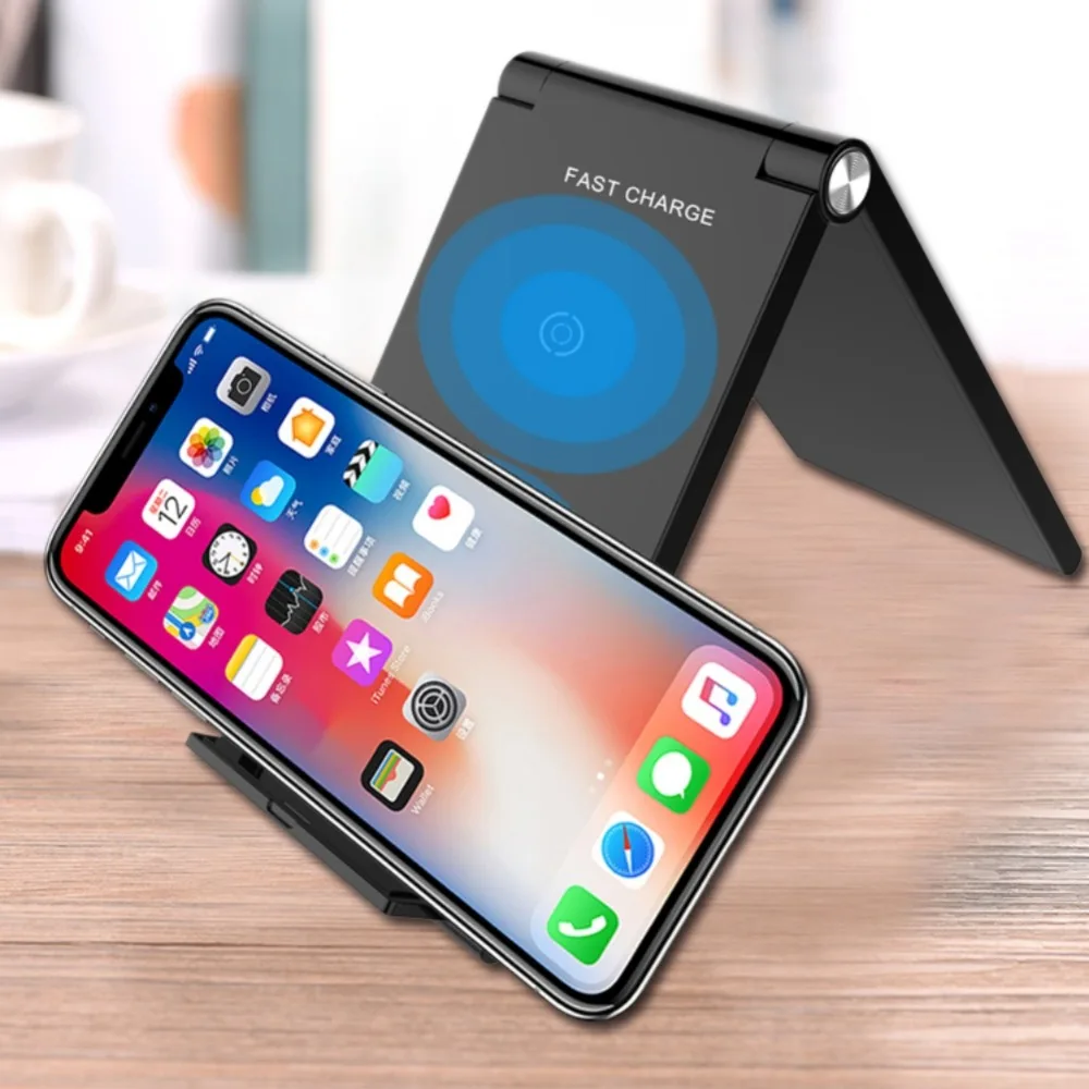 Складное Беспроводное зарядное устройство Qi 7 5 Вт/10 Вт для iPhone X 8 plus Samsung S9 S8 Note