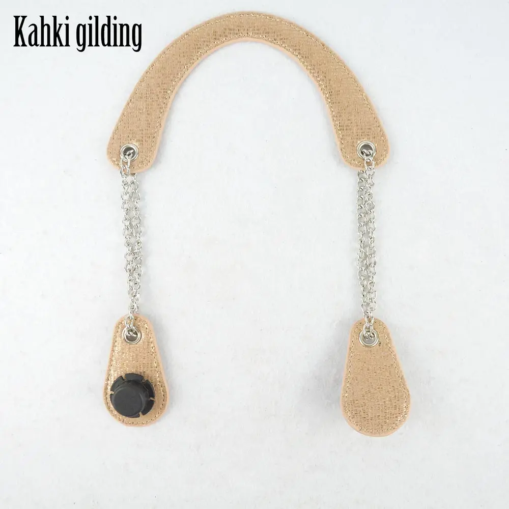 khaki gilding Tanqu 1 шт серебряная цепь ручка ремешок с лаконичной изогнутой ручкой капля конец для O сумка для obag ручка женская сумка ручка - Цвет: khaki gilding