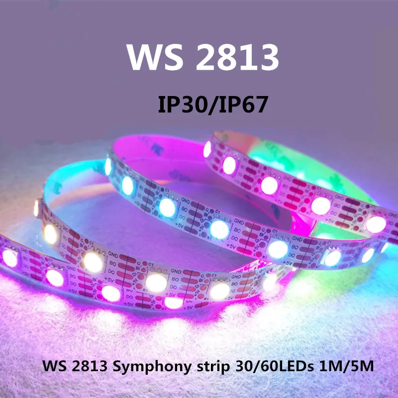 Светодиодный WS2813 свет бар 1/3/5 кабель-удлинитель RGB Полноцветный Бег воды
