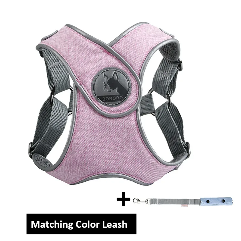 pink with leash Славный KEK собачий жгут без дросселя X шаг в мягкой сетке поводок для домашних животных 3м Светоотражающий Поводок для собак и поводок набор для маленьких средних собак - Цвет: pink with leash