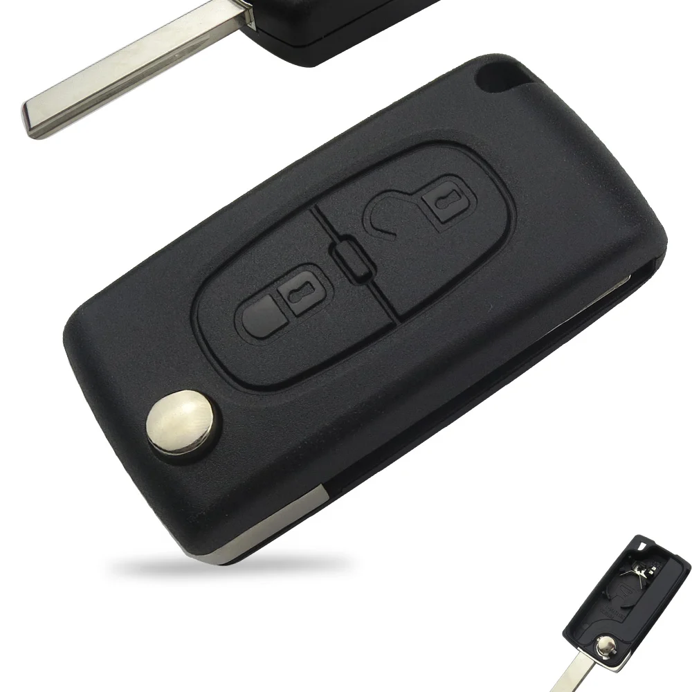 OkeyTech откидной складной пустой чехол для ключей для peugeot 206 307 308 407 Partner для Citroen C4 C5 C3 Berlingo Xsara