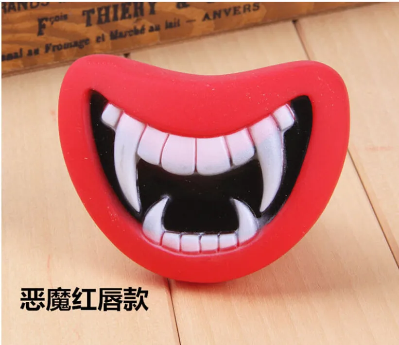 Новый прочный безопасный Забавный писк собака игрушки дьявол губа звук