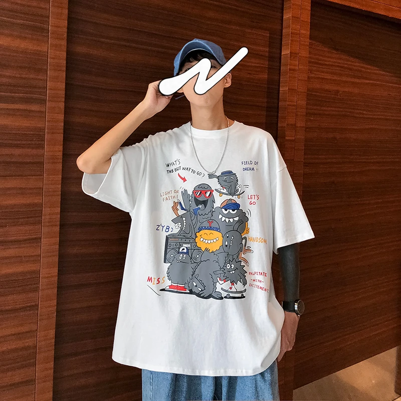 2019 осень-зима новая волна Мужская Корейская версия тренда мультфильм Граффити