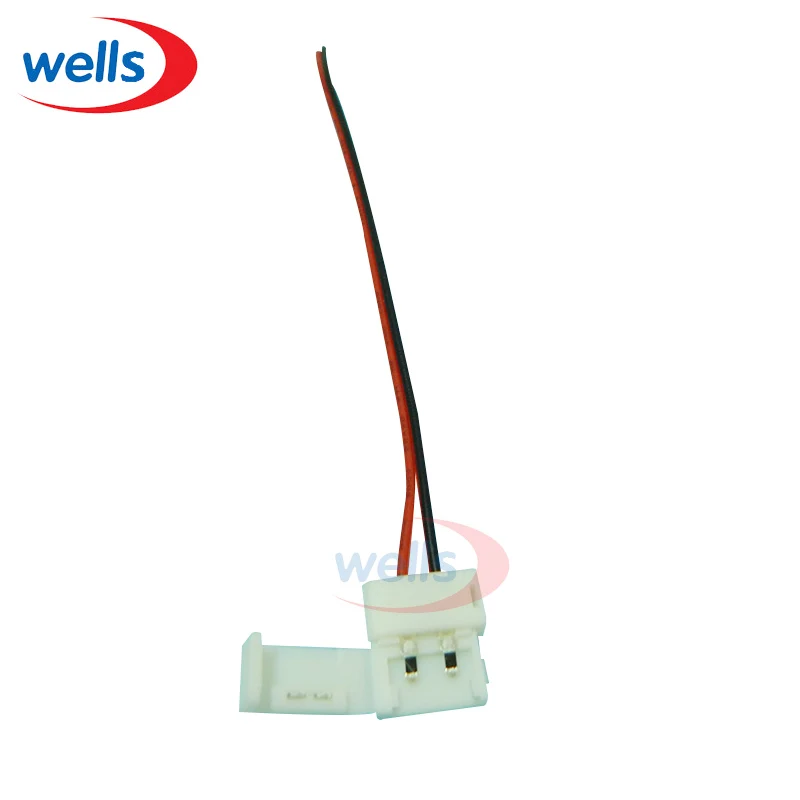 100 шт./лот 10 мм 2-контактный разъем для одноцветной светодиодной ленты 5050