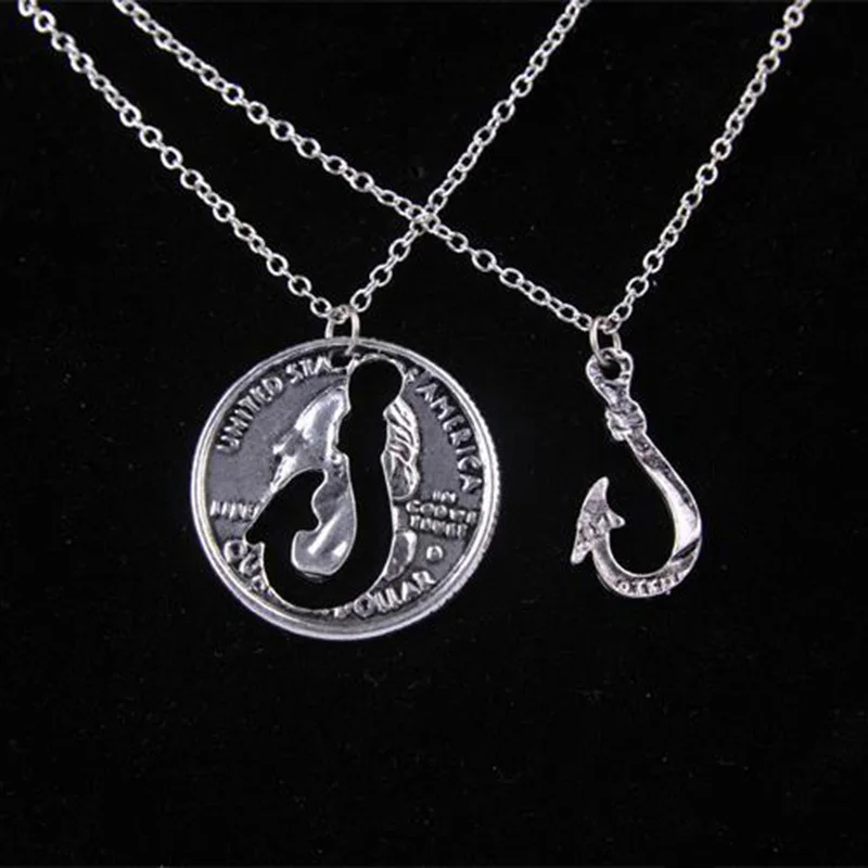 Новинка женщины Colar подвеска 2 шт. серебряный сломанной лучший друг воротник