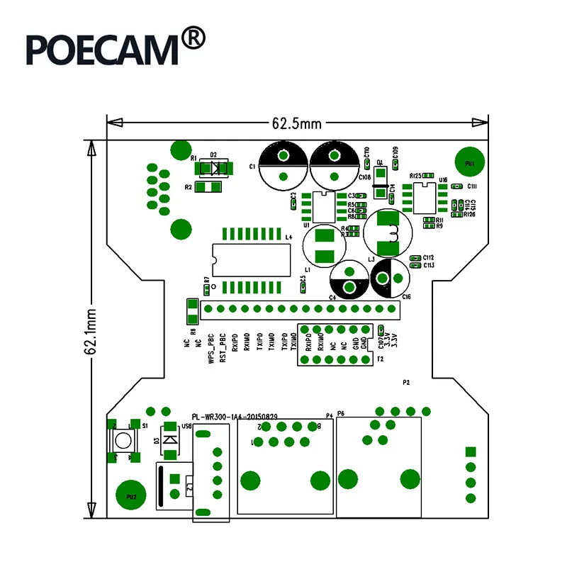 Макетная плата Поддержка USB порта RJ45 RJ11 и POE входного сигнала 12 В до 30 для питания PD