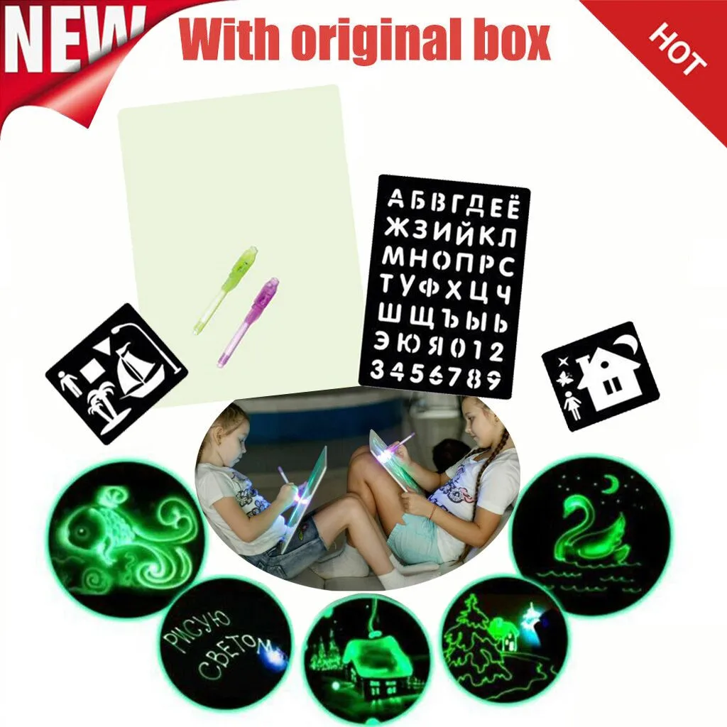 Коврик для рисования 3D Волшебная светящаяся краска светящиеся светодиоды свет
