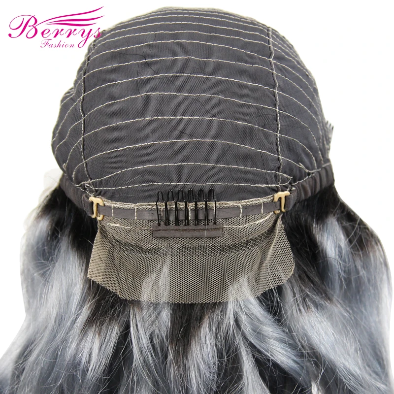 [Berrys Fashion] 1B/серебряные кружевные передние человеческие волосы парики с детскими