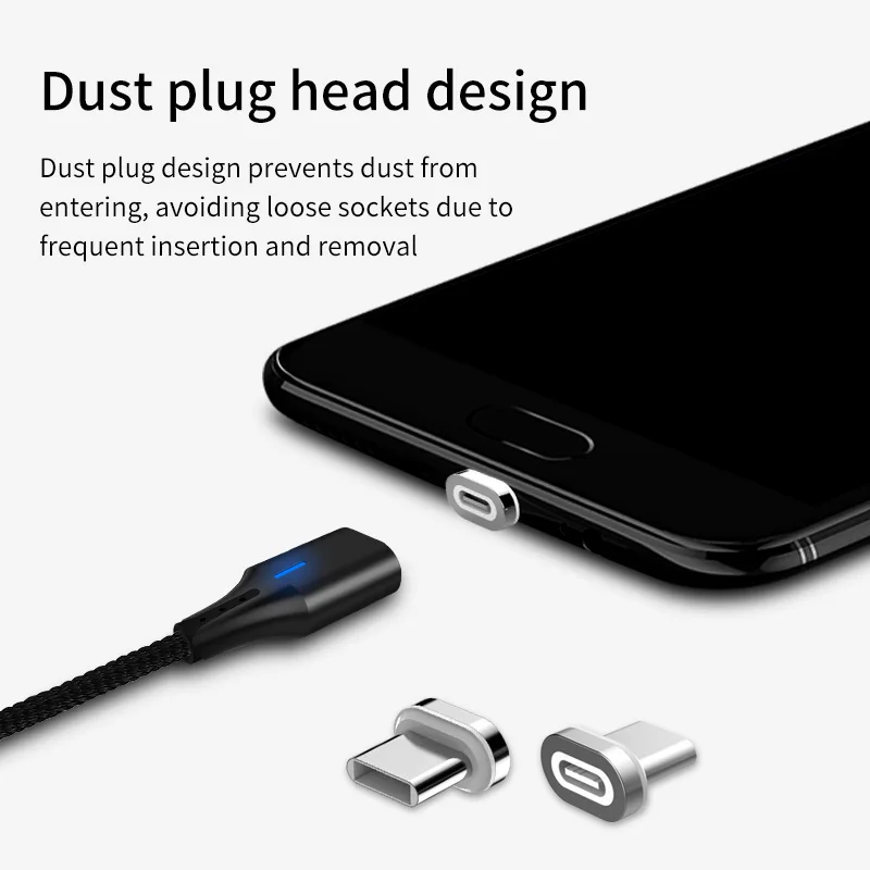 1 м Магнитный кабель Type-C 5A супер быстрый зарядный USB с нейлоновой оплеткой USB-C