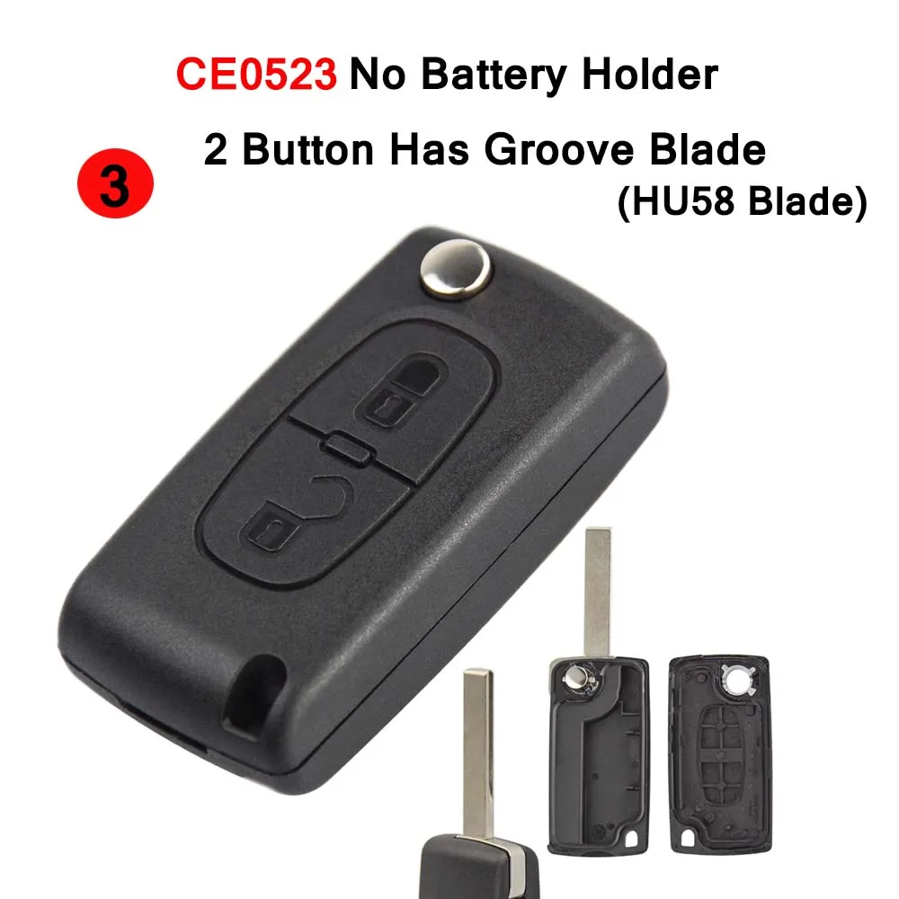 OkeyTech 2 3 4 кнопки дистанционного ключа автомобиля для peugeot 207 307 308 407 Citroen C2 C3 C4 C5 флип ключ чехол в виде ракушки CE0523 CE0536 HU83 VA2