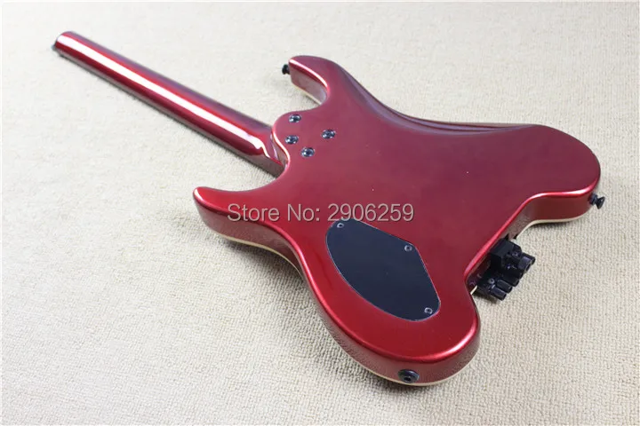Hot sale steinberg electric guitar without headstock. real picture metal red classical version headless guitar.free ship | Спорт и