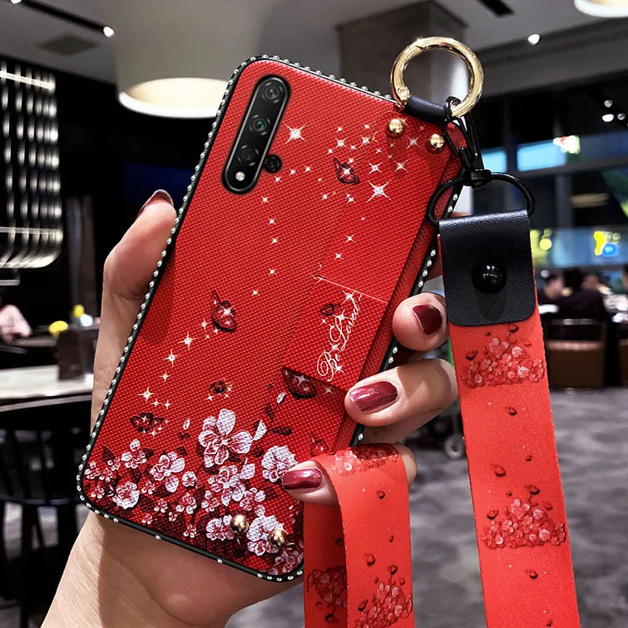 glitter diamond strap tpu case for huawei mate 20 pro P30 P20 pro lite honor 7x 8x 10 20 7A pro lite Y6 pro Y9 case cover