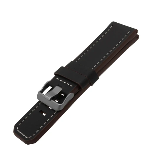 PEIYI replacement leather watchband for Garmin Fenix 3 26mm black brown genuine leather strap with tools and connecting rod - Цвет ремешка: black