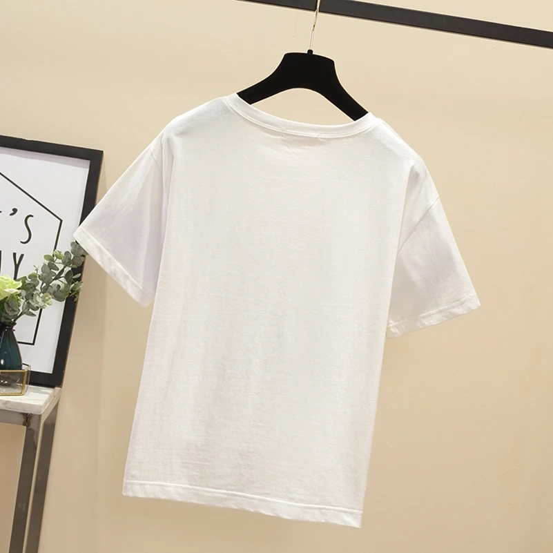 SexeMara fashion The New printing Round neck asymmetric T-shirt free shipping | Женская одежда
